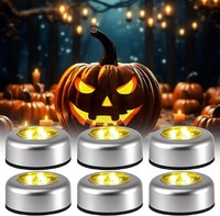 LED Licht 6 StüCk Batteriebetrieben Selbstklebend Nachtlicht FüR Halloween Deko