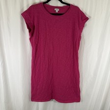 J. Crew Dress Women's Large Pink Short Sleeve Crew Neck Knee Length Short Sleeve