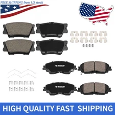 Front & Rear Ceramic Brake Pads Kit For 2018 2019 2020 2021- 2023 Toyota Camry