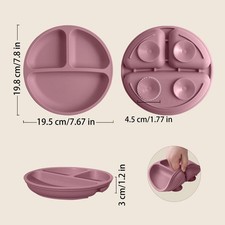 Baby Silicone Suction Plate Bpa Free Toddler Feeding Dining Dish 1pcs