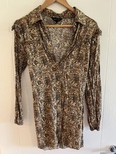New Look Women’s Leopard Print Shirt Dress / Long Top - Size 10 (UK)
