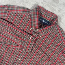 Polo Ralph Lauren Classic Fit Red Plaid Button Down LS Shirt Mens Large L