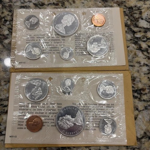 Lot Of 2 1965 Canada Silver Proof Set RCM Original Cello Royal Canadian Mint