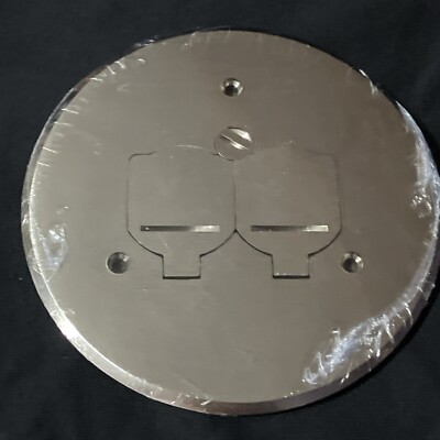 ENERLITES Dual Flip Lid Floor Box Cover 5.625'' Diameter 20A Tamper-Weather Re...