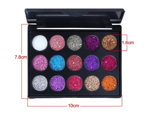 15-Color Matte & Shimmer Eyeshadow Palette – Glitter Eye Shadow Makeup Kit - Picture 14 of 16