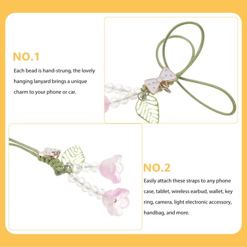2 Pcs Tulpkette Handgelenk Lanyard Für Telefon Armband Mit Handyanhänger - Zdjęcie 2 z 12