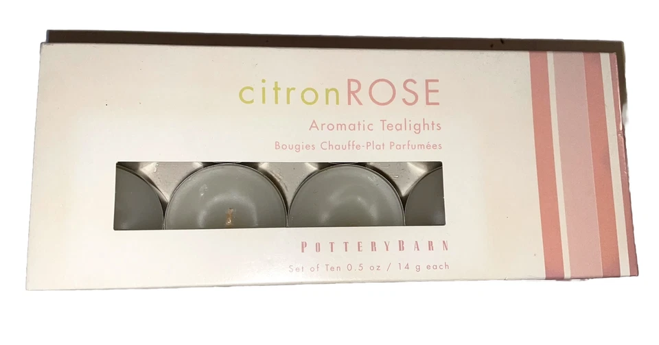 Pottery Barn ароматические свечи чай огни цитрон роза - 4 коробки наборы по 10 каждый - Изображение 2 из 2