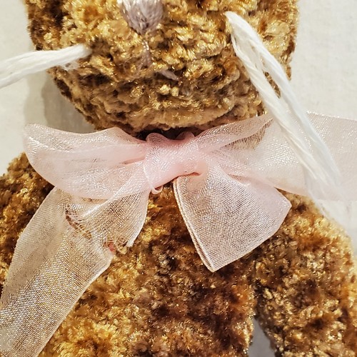World Market 13" Brown Shimmery Frosted Velvet Bunny Rabbit Plush Toy - Picture 4 of 16