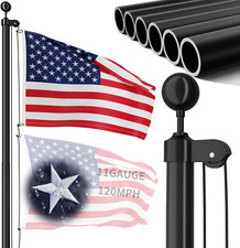 11 Gauge Heavy Duty Flag Pole - 25 FT Extra Thick Aluminum Flagpole Kit for outs