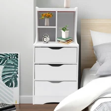 3 Drawers End Side Bedside Table Nightstand Organizer Storage Table Bedroom