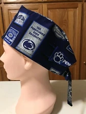 Scrub or Chef Hat Medical Nursing Chemo Skull Cap Penn State Cotton Fabric #8