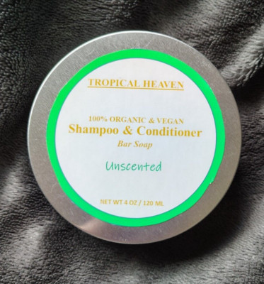 Organic Vegan Shampoo and Conditioner Bar Soap Unscented No Dyes 