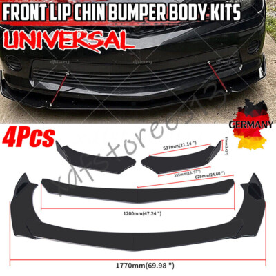 4PCS Universal Auto Vorne Stoßstange Spoiler Lippe Splitter Schwarz Frontschürze