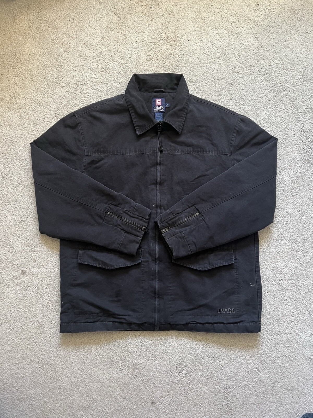 Chaps Ralph Lauren Heavy Black Jacket size men’s Large
