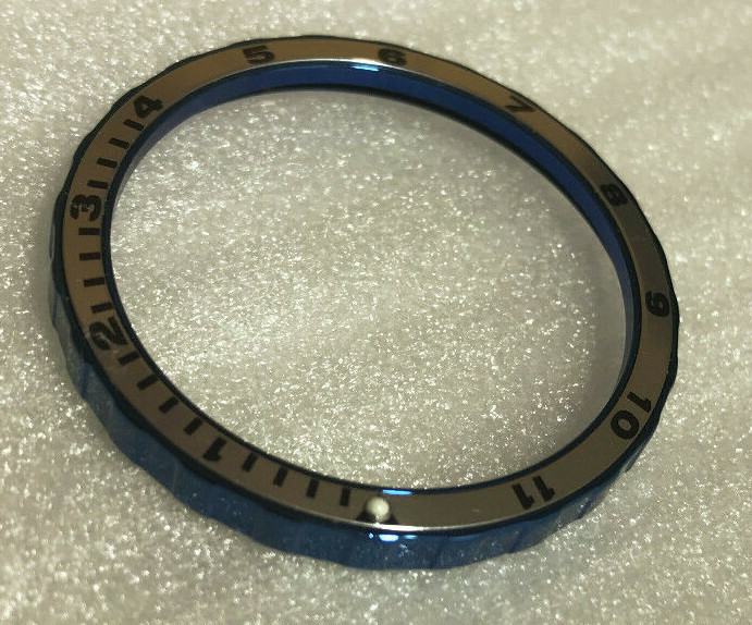 12 HOUR SILVER INSERT 38MM BLUE PVD BEZEL VOSTOK AMPHIBIAN KOMANDIRSKIE  3812SLBL