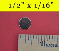 10-pak - neodymowe magnesy ziem rzadkich N35 1/2"x1/16"