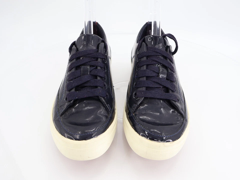 Fitflop Women's F-Sporty Sneaker Size 6 Lace Up Shoe Deep Blue Patent Leather - Image 4 of 4