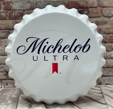 Large Michelob Ultra Beer Bottle Cap Aluminum Metal Sign for Man Cave or Garage