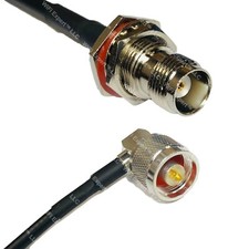 RFC240UF TNC FEMALE BULKHEAD to N MALE ANGLE RF Cable FAST-SHIP LOT