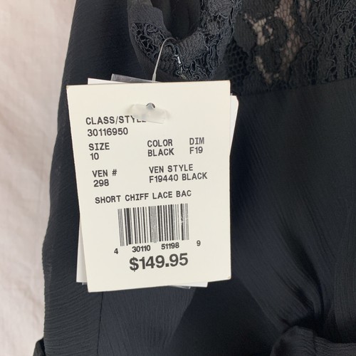 NWT David’s Bridal Black Cocktail Dress Sz 10 Lace Chiffon LBD Date Night - Picture 8 of 17