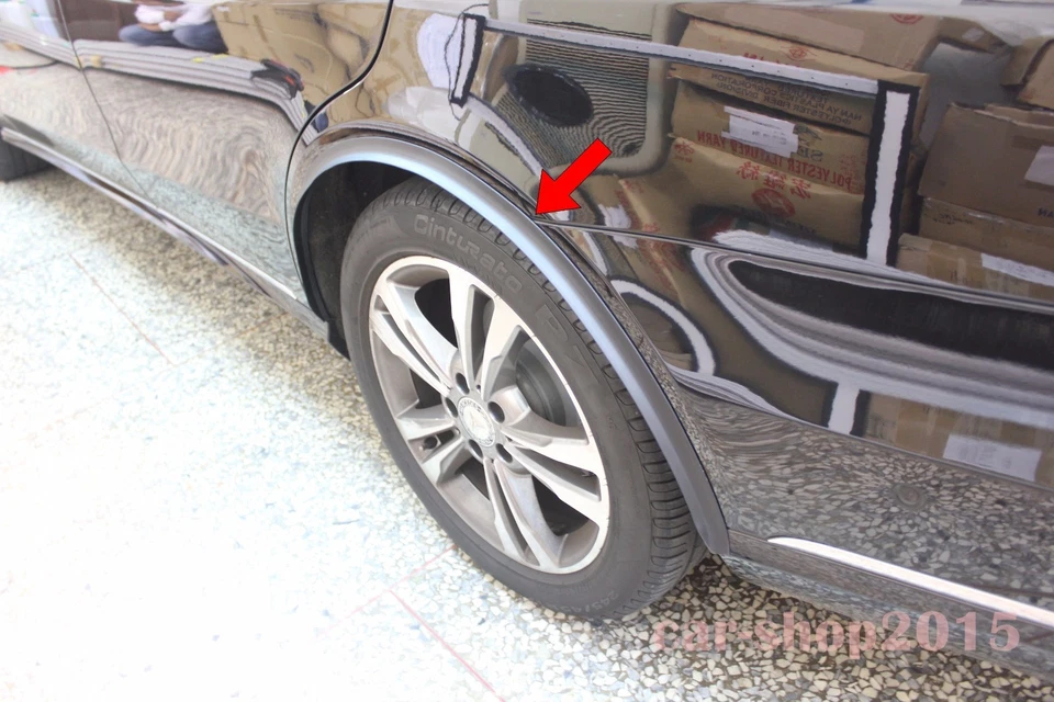 FENDER FLARE totalmente nuevo para Mercedes Ben W212 2013-2016 PVC negro E550 E500 E400 Foto 2 de 4