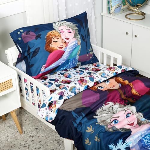 Frozen 3-Piece Toddler Bedding Sheet Set with Reversible Comforter for Kids - Picture 7 of 9