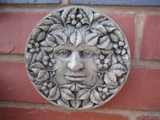 Green Man Stone Garden Wall Plaque – Four Seasons / Spring Ornament