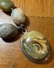 Picture Jasper & Silver Pendant Bead Necklace