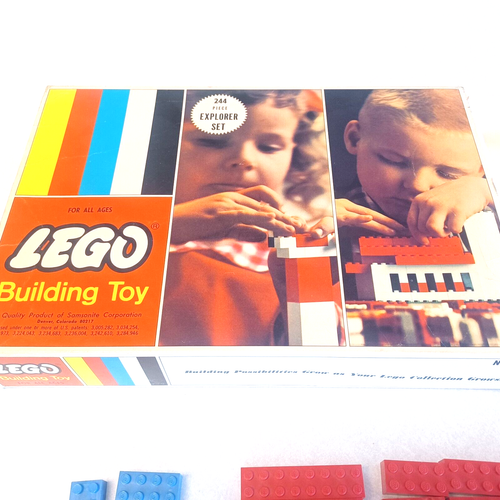 LEGO No 244 1967 Explorer Set Box Plastic Insert/Sorters 185+ Pieces Vintage - Picture 6 of 9