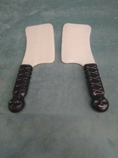 GLOW IN DARK CLEAVERS HALLOWEEN set of 2 preowned skull handle