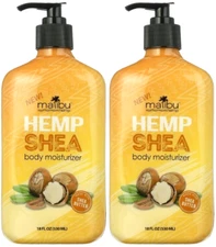 2-PACK, Malibu Hemp SHEA BUTTER Skin Firming Body Moisturizer Lotion, 18 Oz.