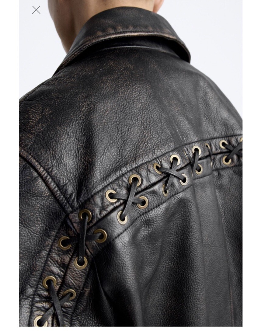 90s OLD ZARA レザー ヴィンテージ加工 トラッカージャケット M お 手頃 価格ファッション - 90s OLD ZARA レザー ヴィンテージ