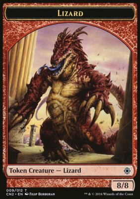 Magic the Gathering MTG Token - Lizard (9) Conspiracy Take the Crown   LP