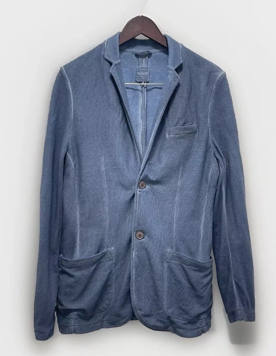 Alpha Studio Discoloration Dyeing Blue Blazer Size IT 50, US 40 Medium