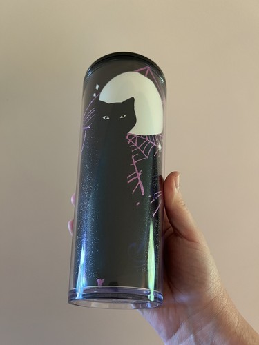 Starbucks Tumbler Halloween 2021 Glow in the Dark Black Cat Purple Spider Web - Bild 10 von 12