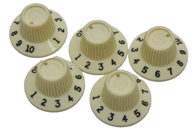 Guitar Tone Volume Knobs Ivory Recessed 1/4'' Shaft ATYPICAL SHAFT MOUNT Lot of 5