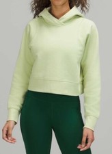 Lululemon Loungeful Cropped Hoodie Creamy Mint Sz 12 W3FF4S
