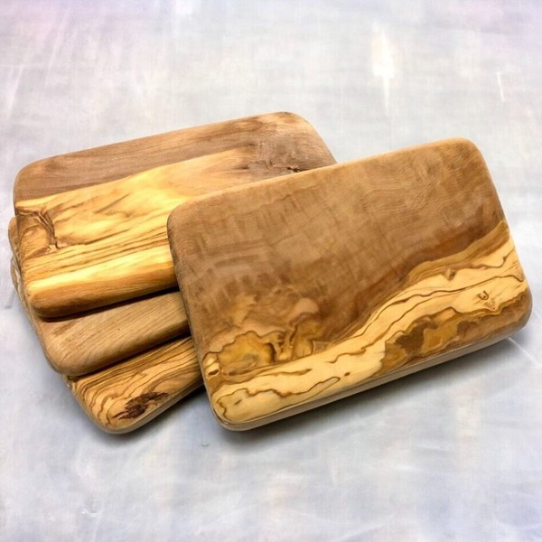 Olivenholz FrüHstüCksbrett 22 X 14 Cm - Handgefertigt Und Naturbelassen-image