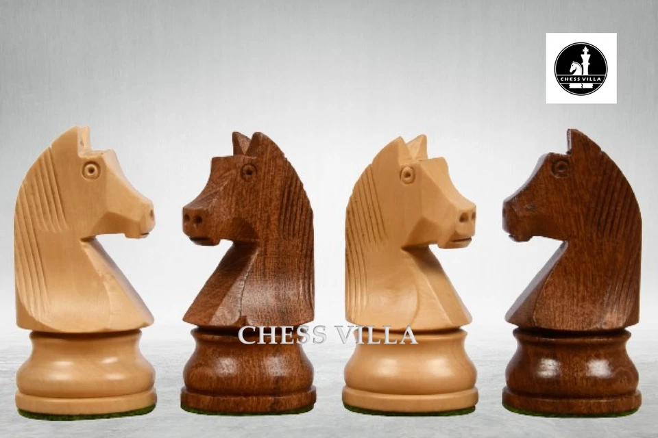 Juego de piezas de ajedrez de madera de torneo clásico de 3,75′′ solamente - palo de rosa dorado Foto 4 de 4