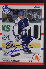 Daniel Marois Toronto Maple Leafs Autograph 1990 Score #122 Signed Card JSA 16H