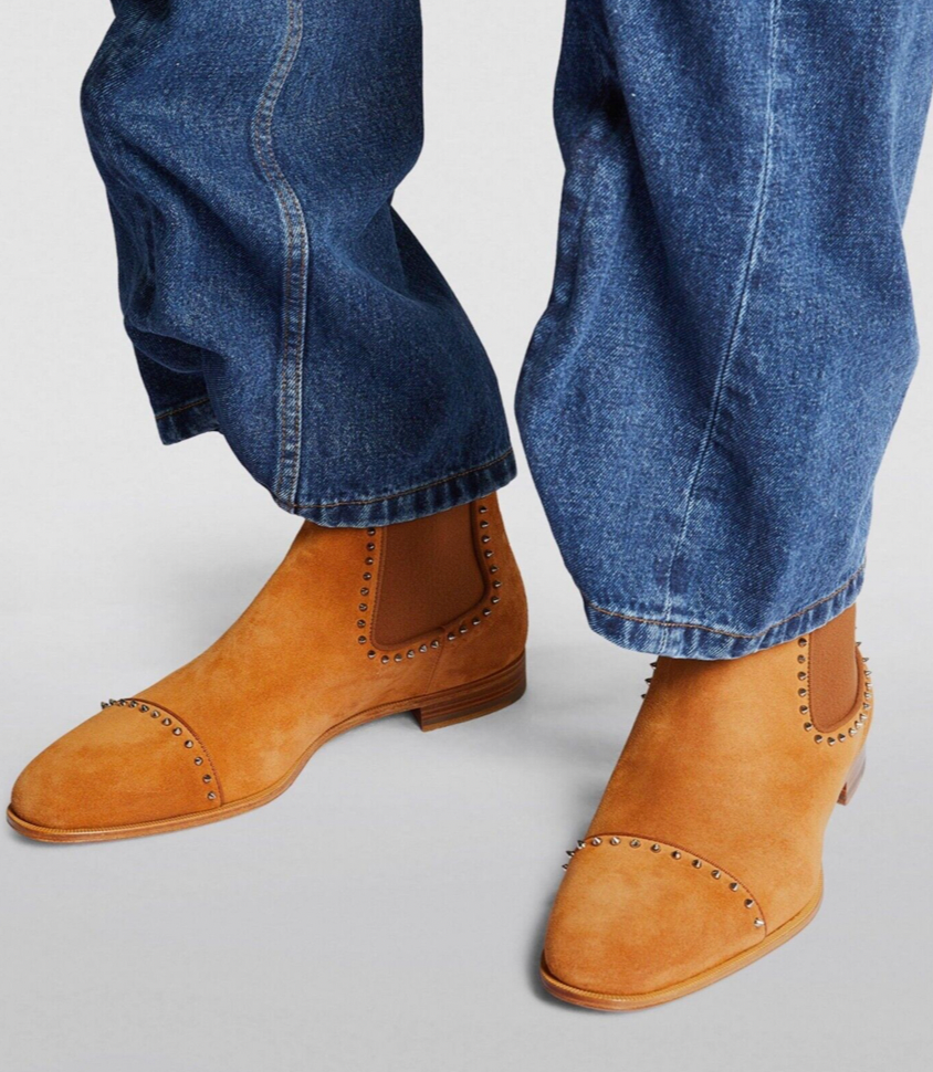 Christian Louboutin Mens Chelsea Cloo Flat Cinnamon Brown Christian Louboutin Mens Chelsea Cloo Flat Cinnamon Brown