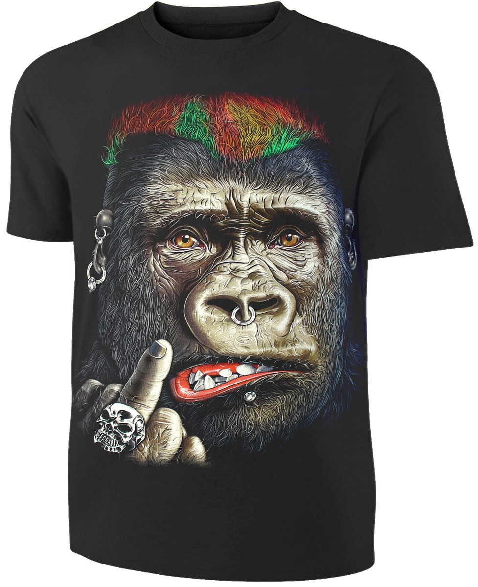 Gorilla Halskette Herren Edelstahl - Punk Affen Anhänger 23,6 Zoll