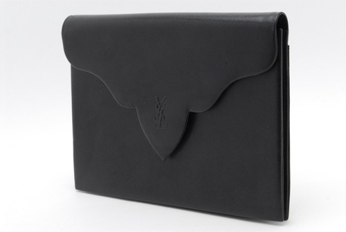 Yves Saint Laurent Clutch Second Bag YSL Black Leather - Picture 3 of 16