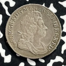 1723 Great Britain George I 1 Shilling Lot#JM9861 Silver! Nice! South Seas Co.