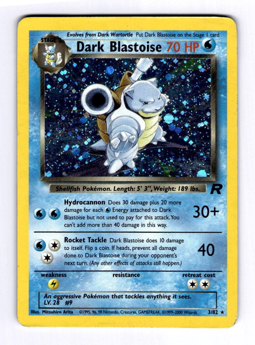 Dark Blastoise (3) Team Rocket #03 (2000) Holo HP Pokemon