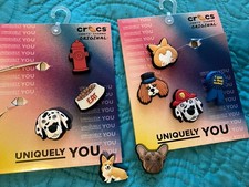 Lot Of 9 Jibbitz Charms Uniquely You "Who Let The Dogs Out  , National Dogs Day