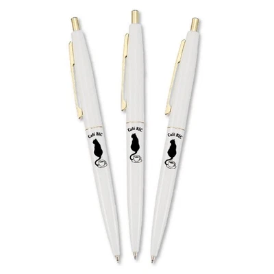 Bic Ballpoint Pen Click Gold 0.5 Oil-based Black Cat Furifuri White Set of 3 CLG - image 1 of 4