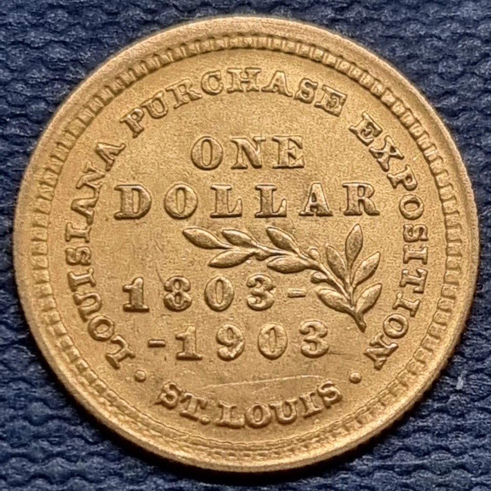 1903 Louisiana Purchase St. Louis One Dollar $1 UNC Uncirculated #96205 - Image 2 of 2