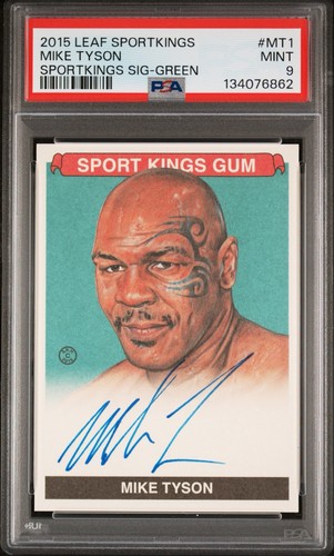 2015 Leaf Sport Kings Mike Tyson Auto Green /15 PSA 9