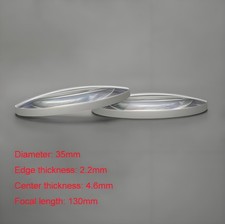2PCS K9 Optical Glass 35mm Plano Convex Lens Focal Length 130mm AR Coating